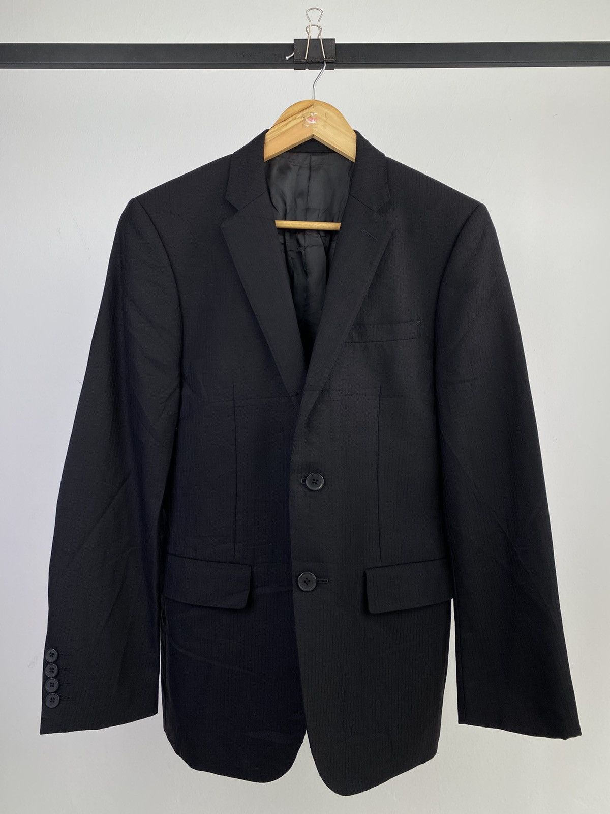 Yohji Yamamoto Vintage 90’s AAR by Yohji Yamamoto Black Pinstripe Blazer Size US M / EU 48-50 / 2 - 1 Thumbnail