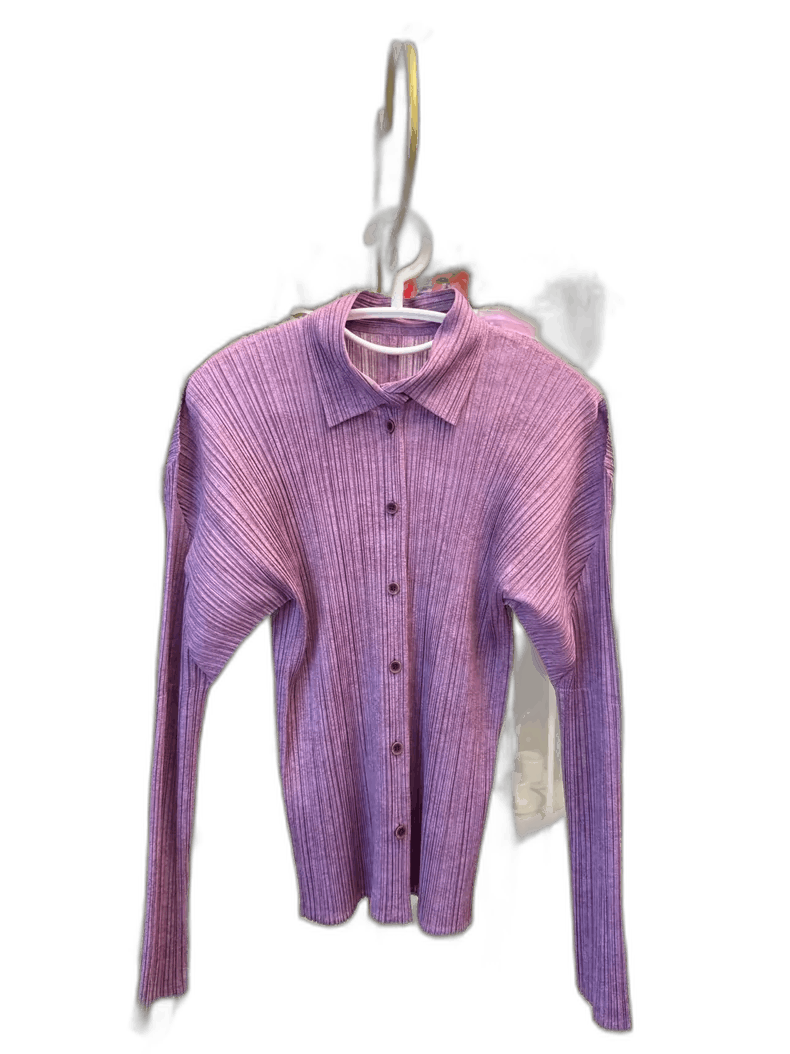 Issey Miyake Purple Ishihara Issey Shirt with Button Front Size ONE SIZE - 1 Thumbnail