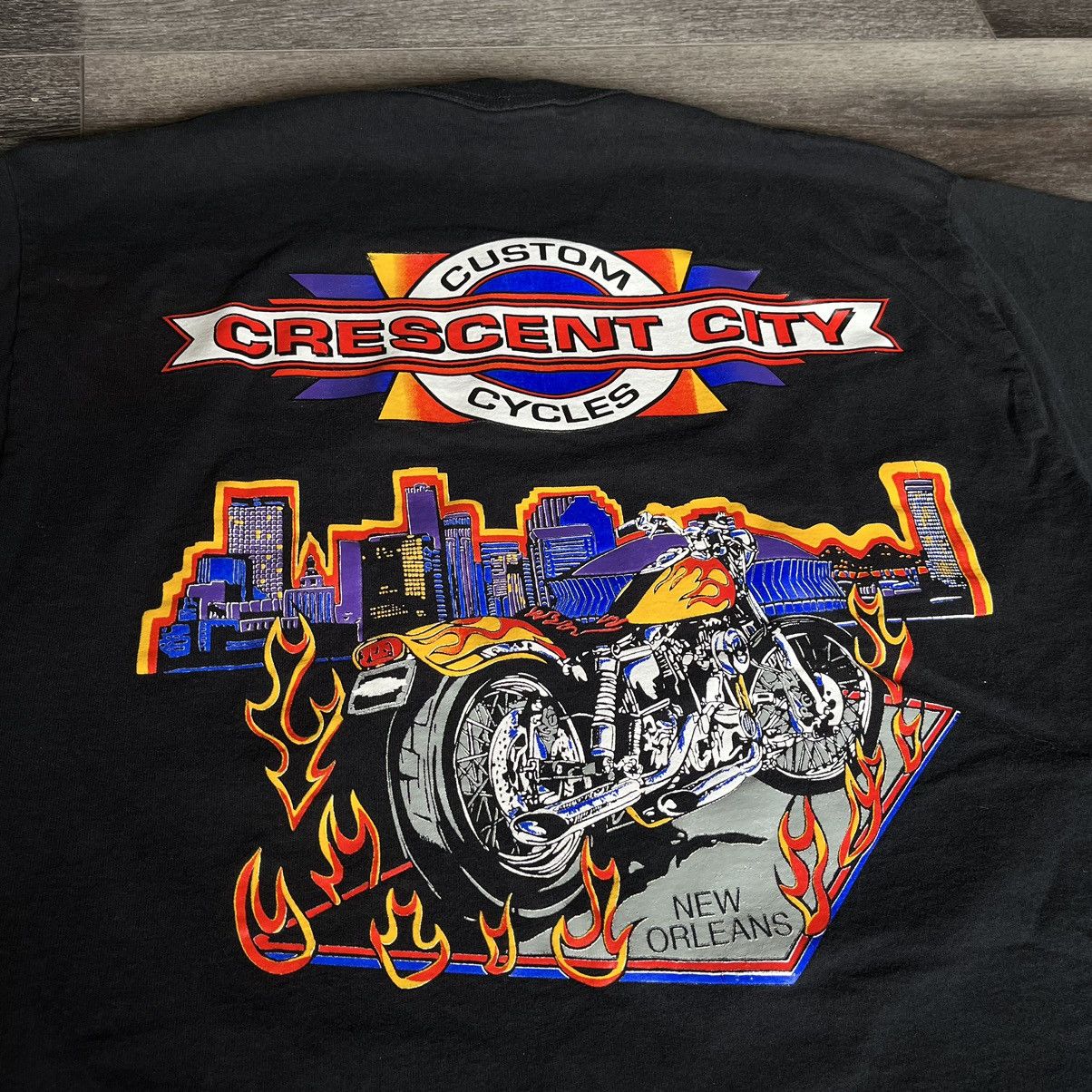 Harley Davidson × Vintage Vintage 1990s Harley Davidson Custom Cycles Graphic T Shirt Size US L / EU 52-54 / 3 - 1 Thumbnail