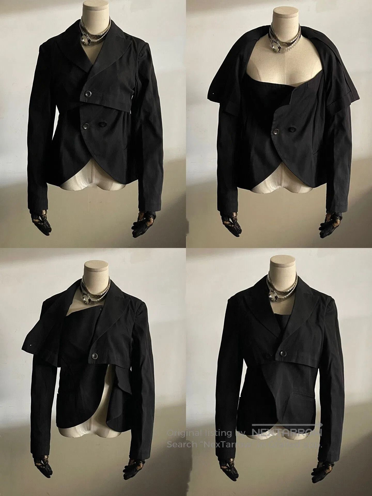 Y's Yohji Yamamoto Deconstructed Jacket. Size M / US 6-8 / IT 42-44 - 4 Thumbnail