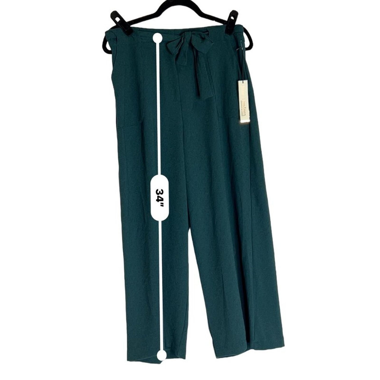 Anthropologie ANTHROPOLOGIE June & Hudson Wide Leg Crepe Pants Sz 1 Size 22" - 4 Thumbnail