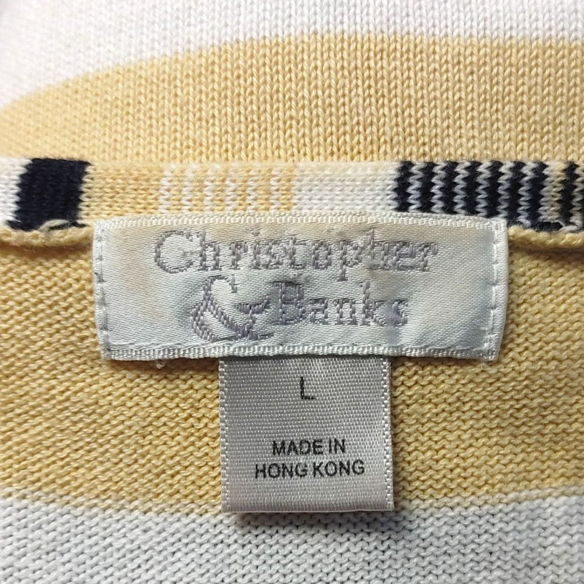 Other Christopher & Banks Women's Yellow/Black Stripped Wool Zippe Size L / US 10 / IT 46 - 3 Thumbnail