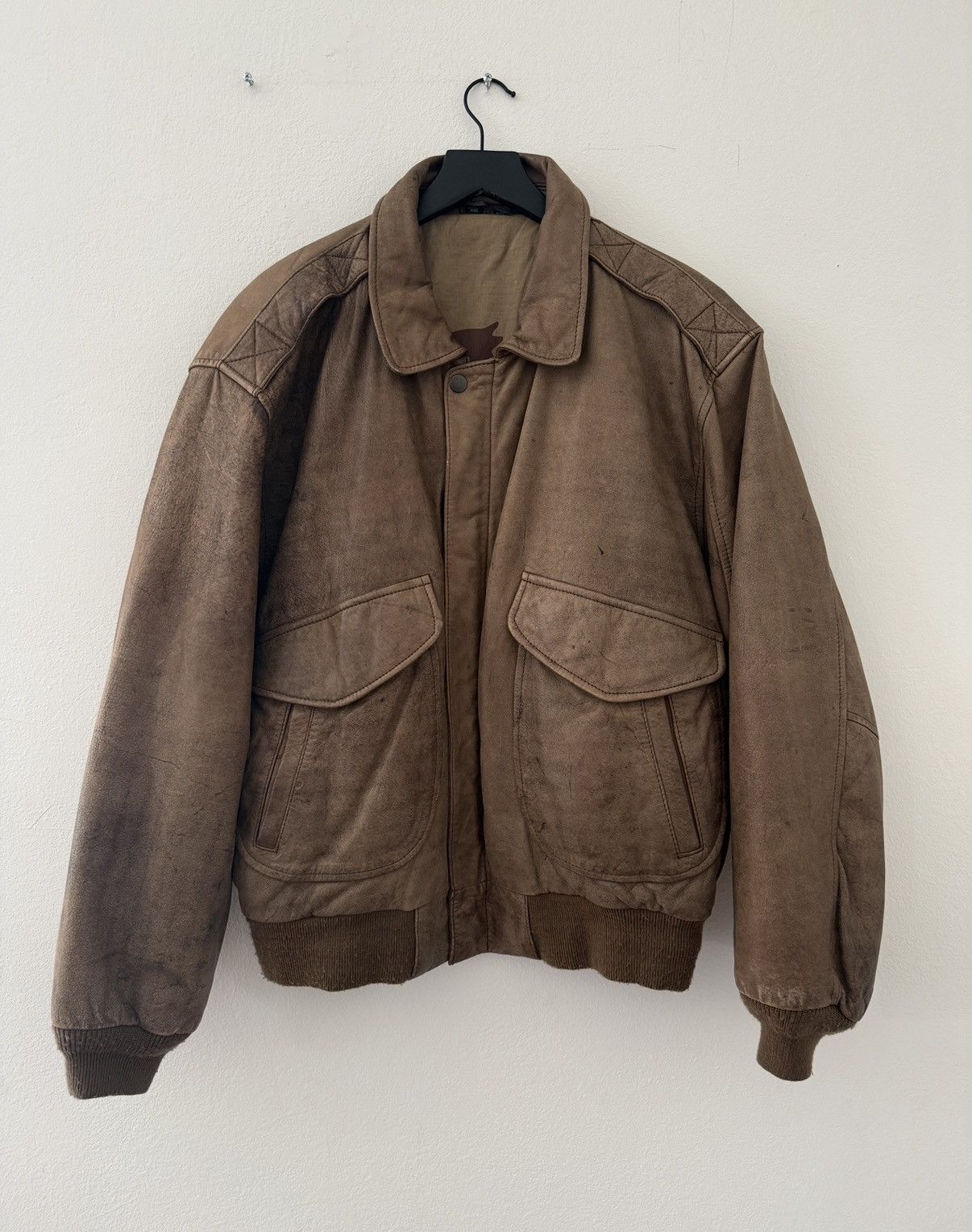 Vintage Vintage 1990 Hunt Club Leather Aviator Jacket Size US M / EU 48-50 / 2 - 1 Thumbnail