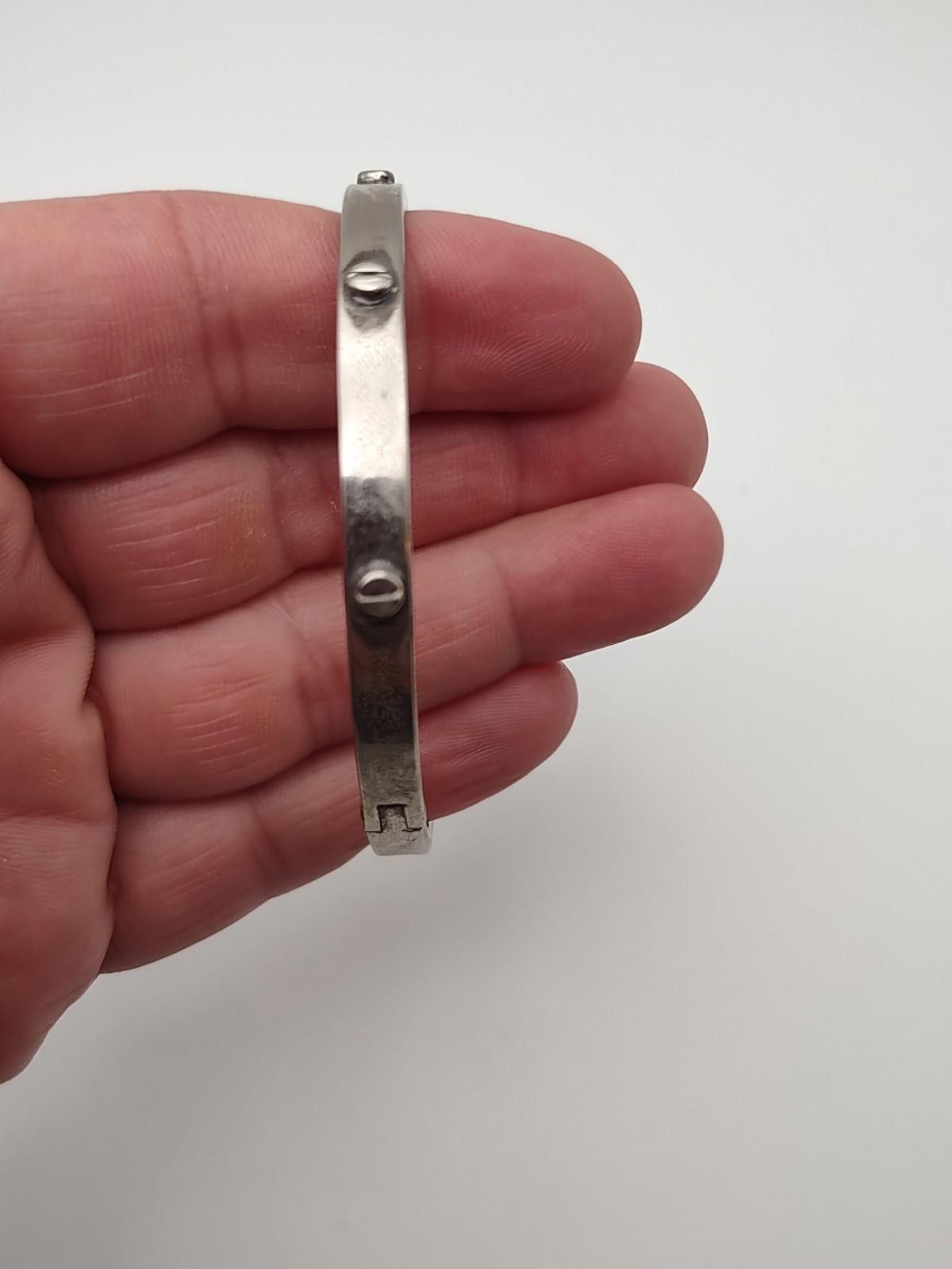 The Unbranded Brand Mexico 925 Sterling Hinged Bangle Bracelet 20.7g Size ONE SIZE - 2 Thumbnail