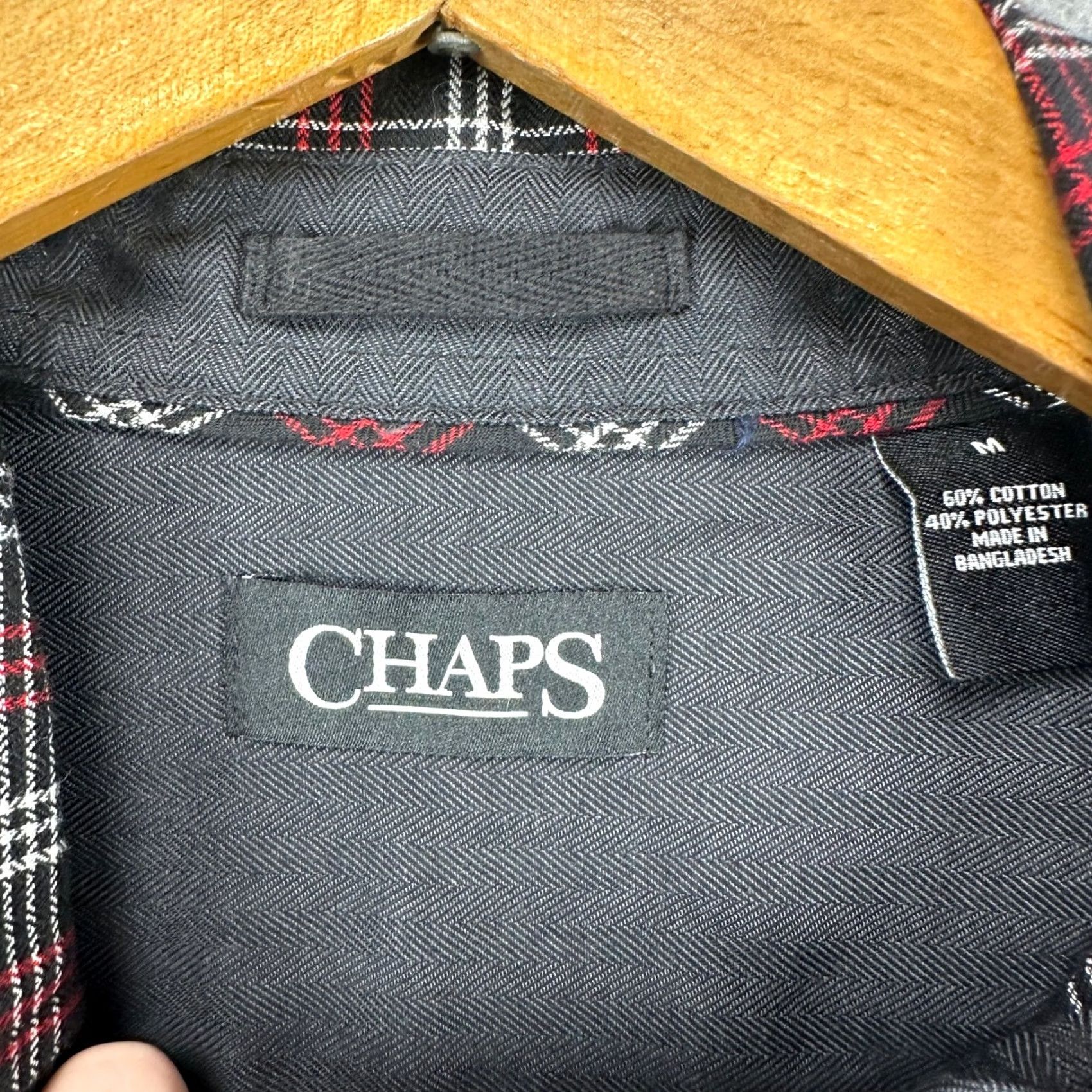 Chaps VINTAGE? No. Chaps Button Up Shirt Mens Medium Red Black Plaid Long Sleeve Pocket Casual NEW Size US M / EU 48-50 / 2 - 5 Thumbnail