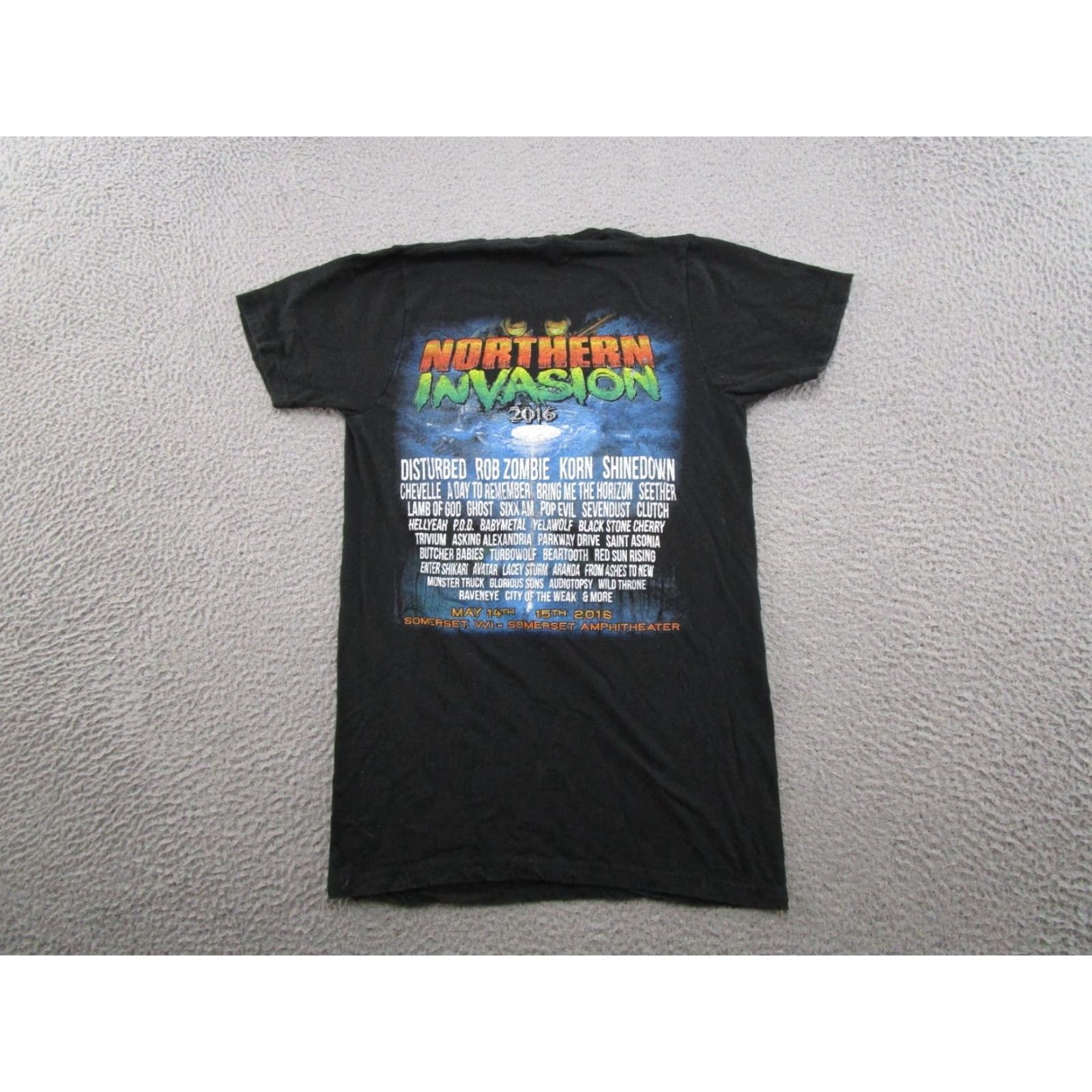 Vintage VINTAGE Northern Invasion Shirt Mens SZ S Black 2016 Festival Disturbed Korn Rob Zombie Size US S / EU 44-46 / 1 - 7 Thumbnail