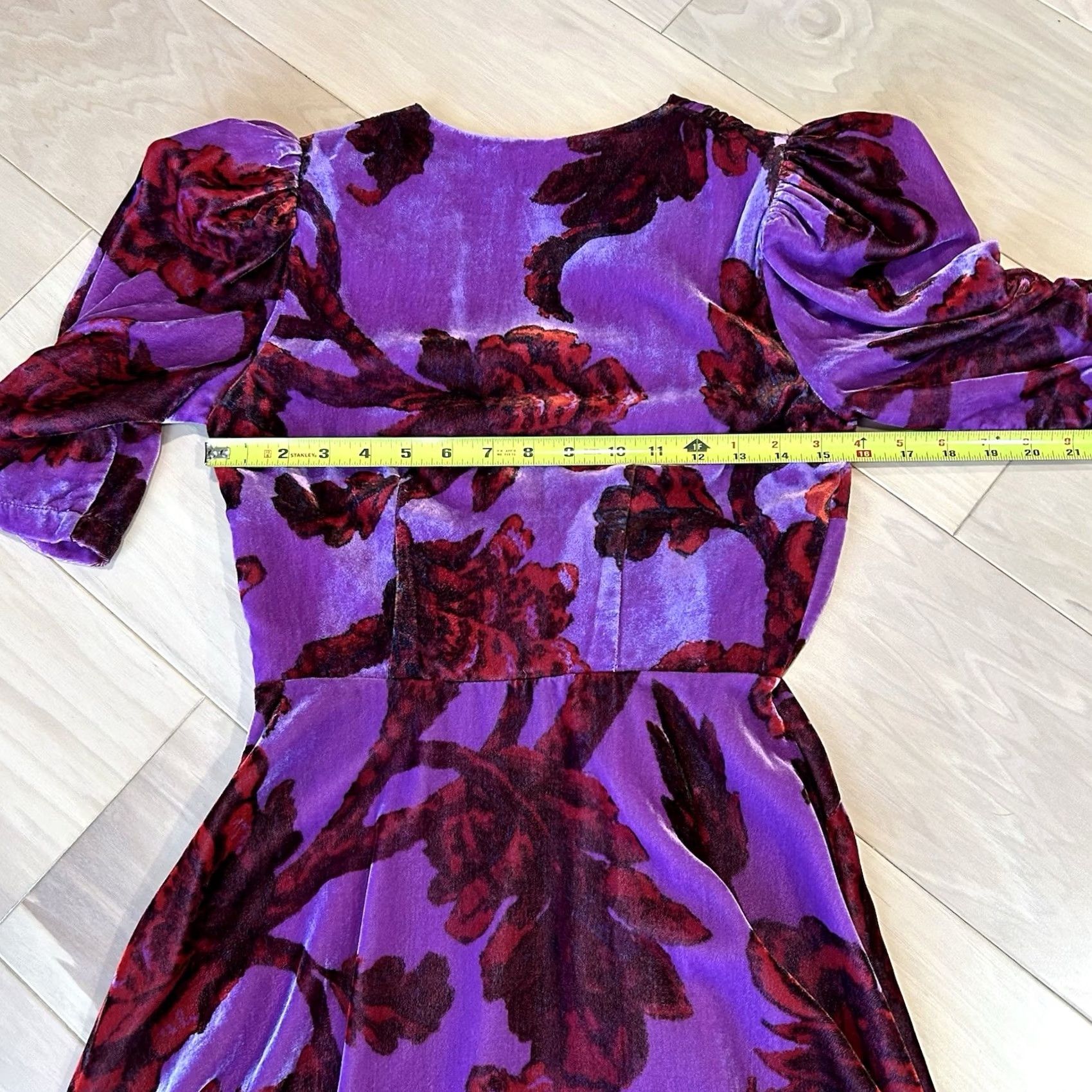 RHODE Rhode Dress Womens S Purple Leanna Velour Floral Mini Women Size S / US 4 / IT 40 - 5 Thumbnail