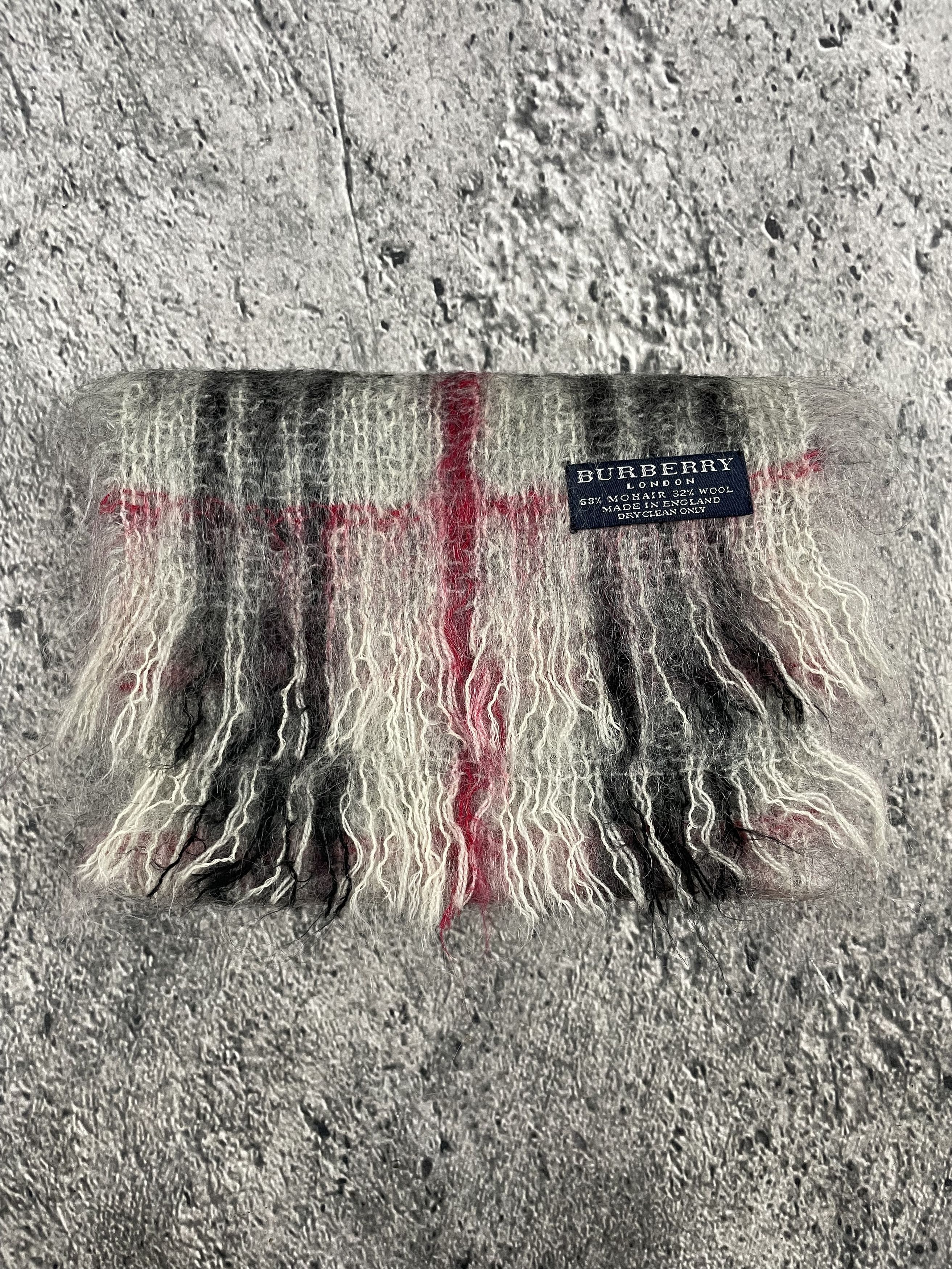 Burberry Burberry checkered mohair and wool fuzzy scarf Size ONE SIZE - 4 Thumbnail