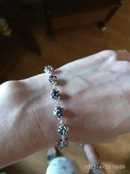 Jewelry Multicolor Flower Chain Bracelet Size ONE SIZE - 2 Thumbnail