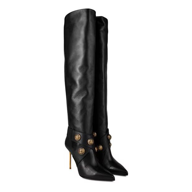 Balmain o1g2r1mq0924 Heeled Boots in Noir Size US 7 / IT 37 - 3 Thumbnail