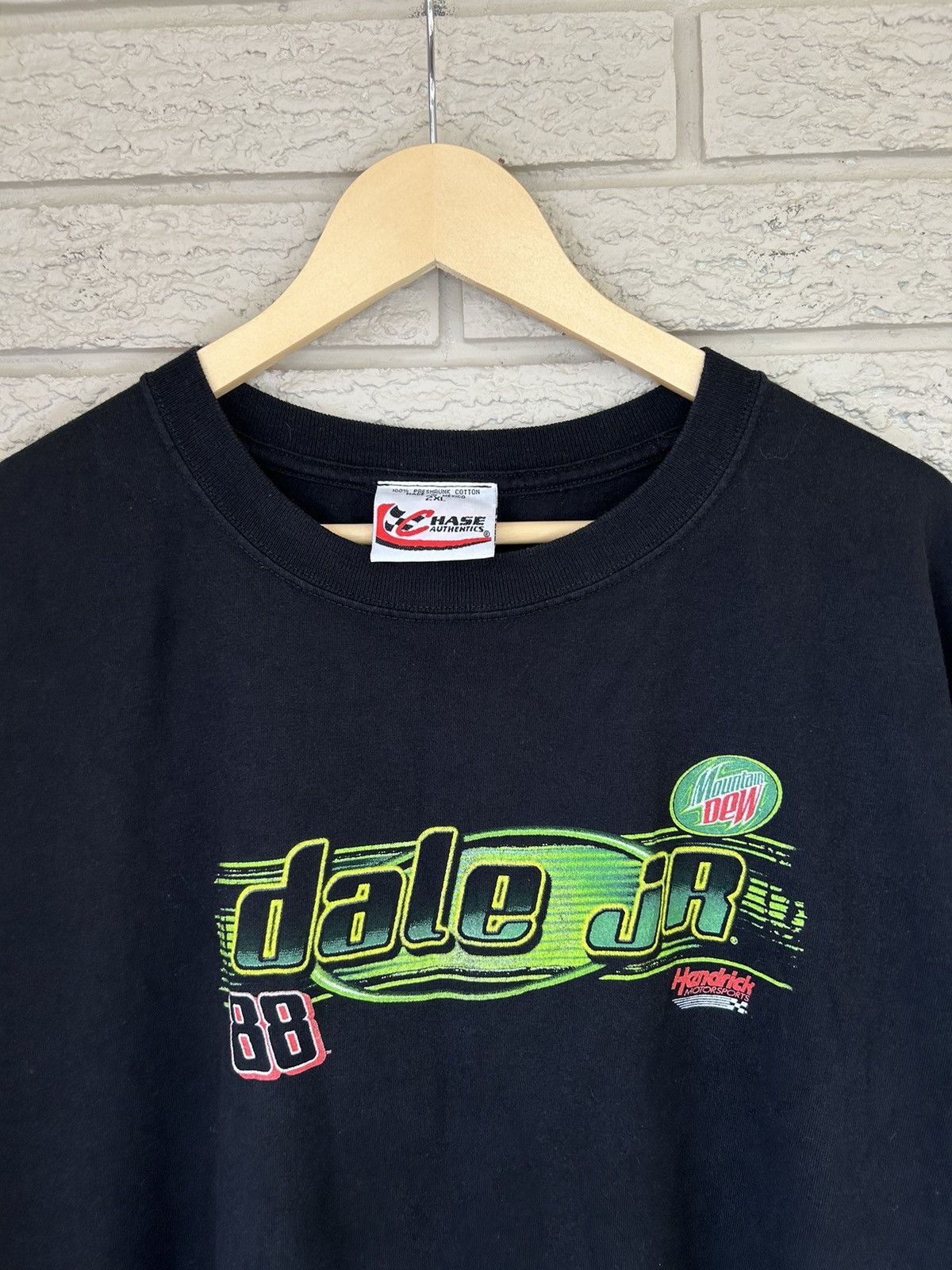 NASCAR Vintage NASCAR Dale Earnhardt Jr Racing Mountain Dew Tee Size US XL / EU 56 / 4 - 4 Thumbnail