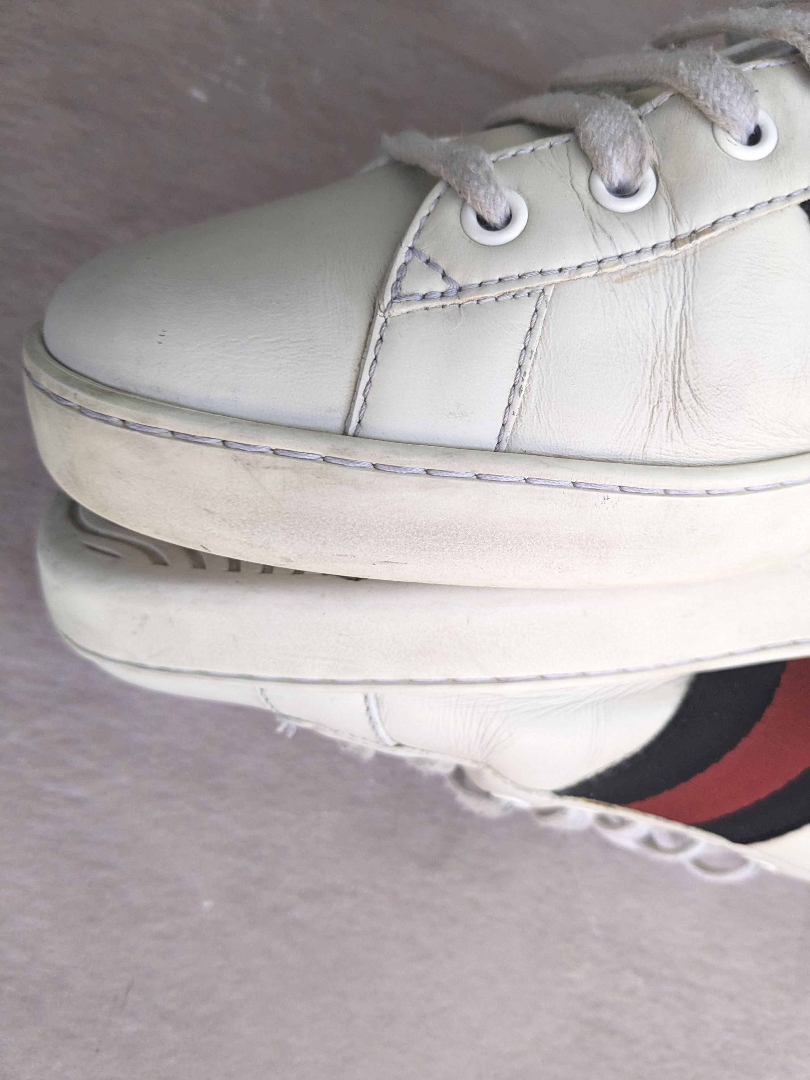 Gucci Gucci Ace Sneakers White Leather Loved 12.5 Low Tops Size US 12.5 / EU 45-46 - 11 Thumbnail