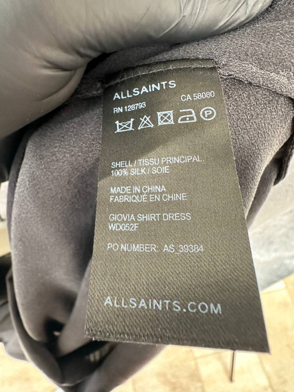 Allsaints × Vintage Allsaints Avant-Garde GIOVIA Shirt Dress 100% Silk Black Size M / US 6-8 / IT 42-44 - 11 Thumbnail