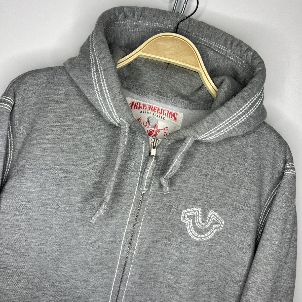 True Religion Y2K True Religion Triple Contrast Stitch Zip Up Hoodie Size US M / EU 48-50 / 2 - 4 Thumbnail