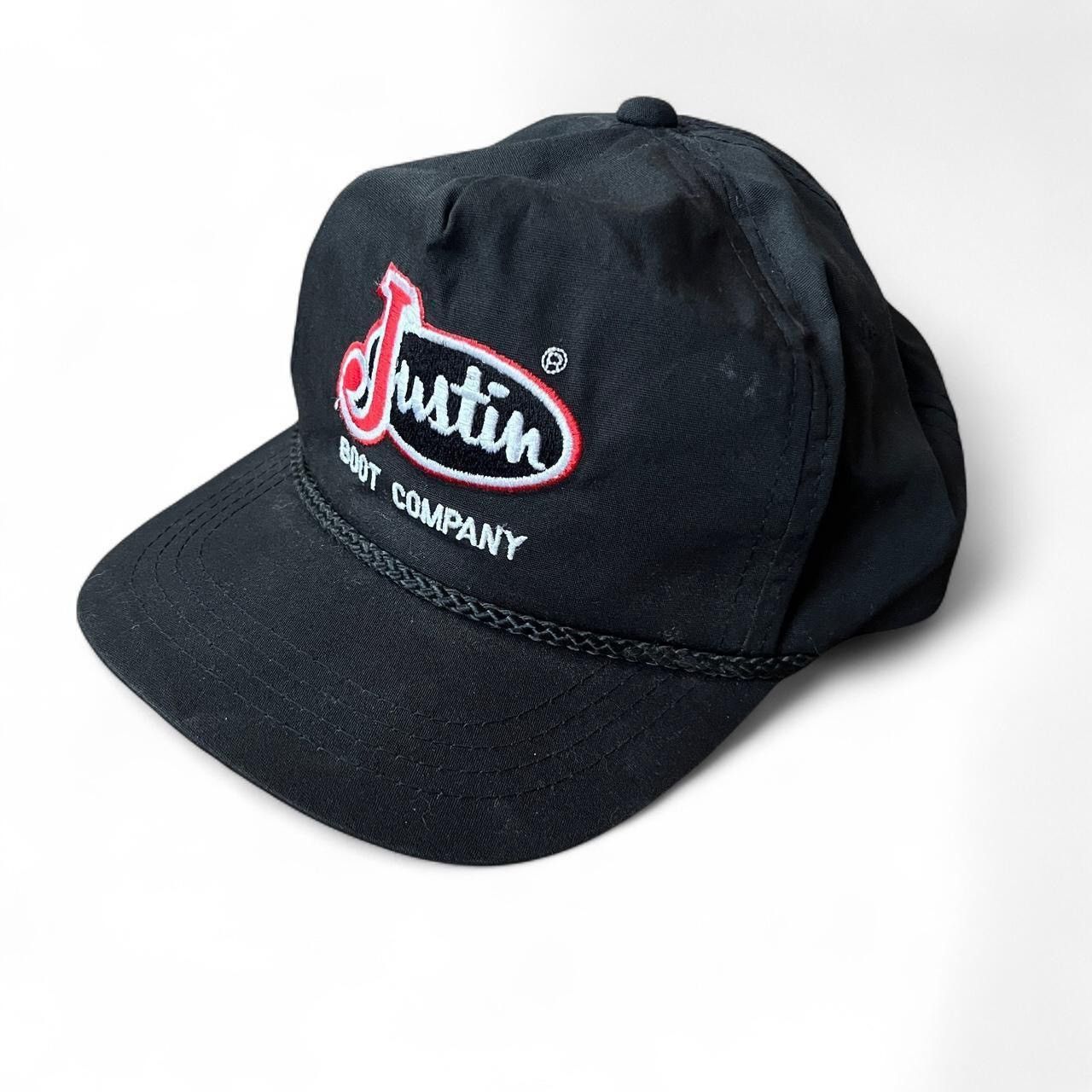 Other vintage 80s black Justin Boot Company baseball cap hat Size ONE SIZE - 2 Thumbnail