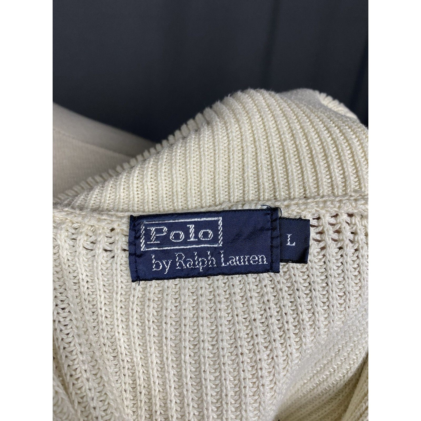 Polo Ralph Lauren Polo Ralph Lauren VTG Men's Beige Heavy Knitted Sweater Size Size US L / EU 52-54 / 3 - 10 Thumbnail