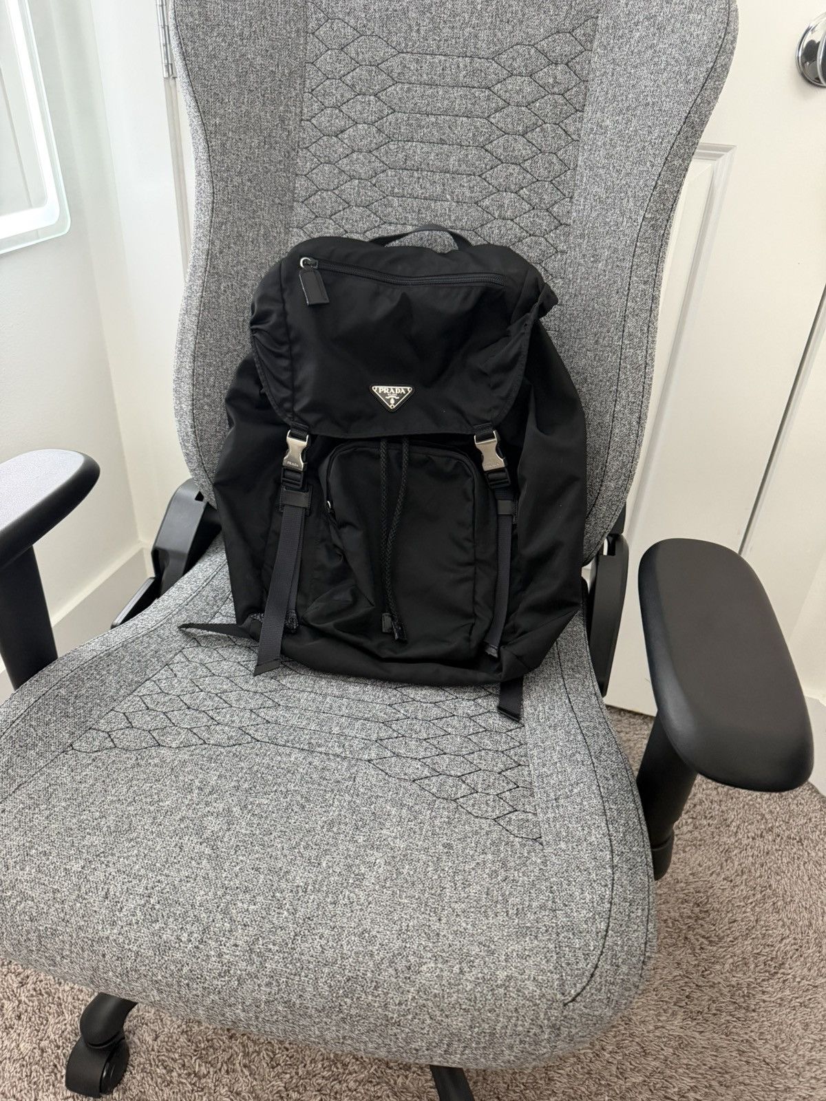 Prada Prada Re-Nylon and Saffiano Leather Backpack Size ONE SIZE - 1 Thumbnail