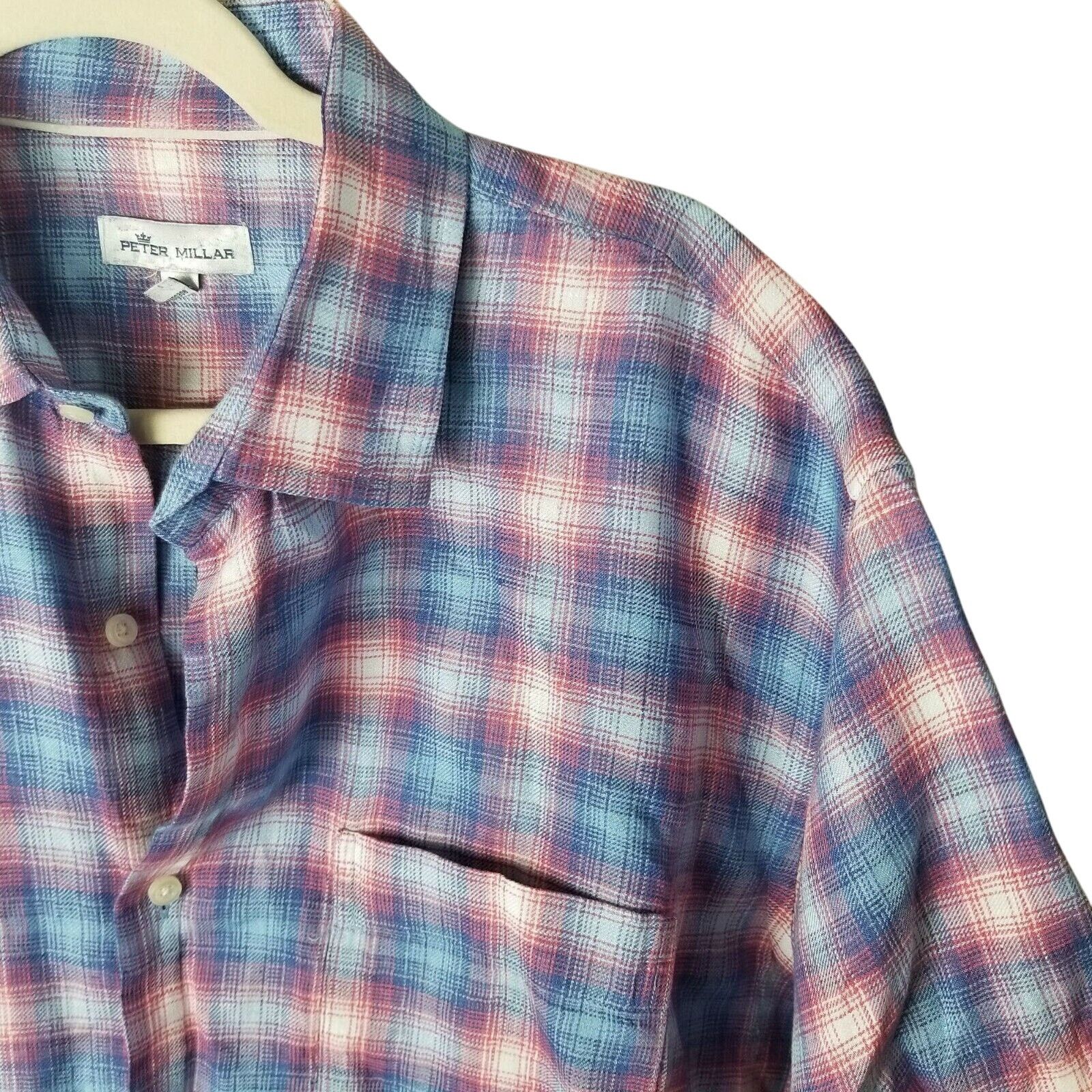 Peter Millar Peter Millar Mens Plaid Linen Shirt Size L Preppy Coastal Size US L / EU 52-54 / 3 - 2 Thumbnail