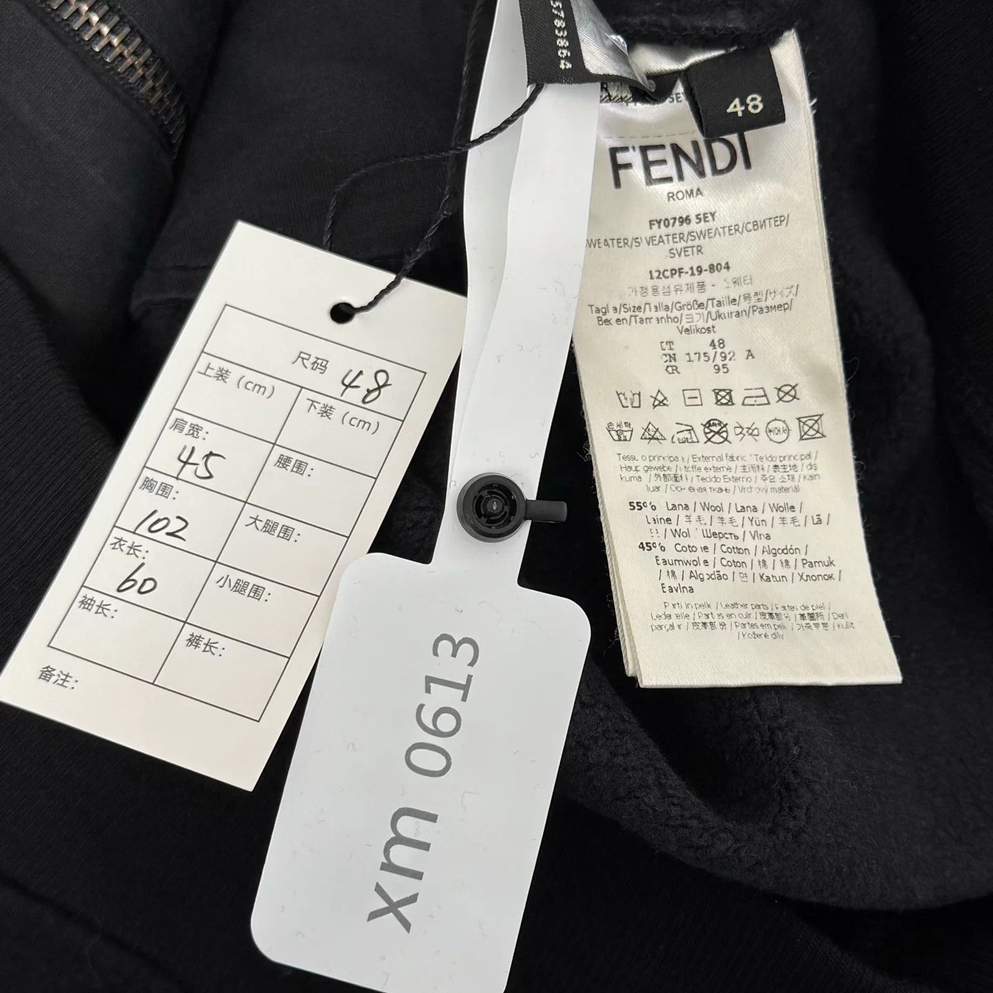 Fendi Fendi Monster Wool Blend Zip-Up Hoodie Jacket, Size 48, Size US L / EU 52-54 / 3 - 5 Thumbnail