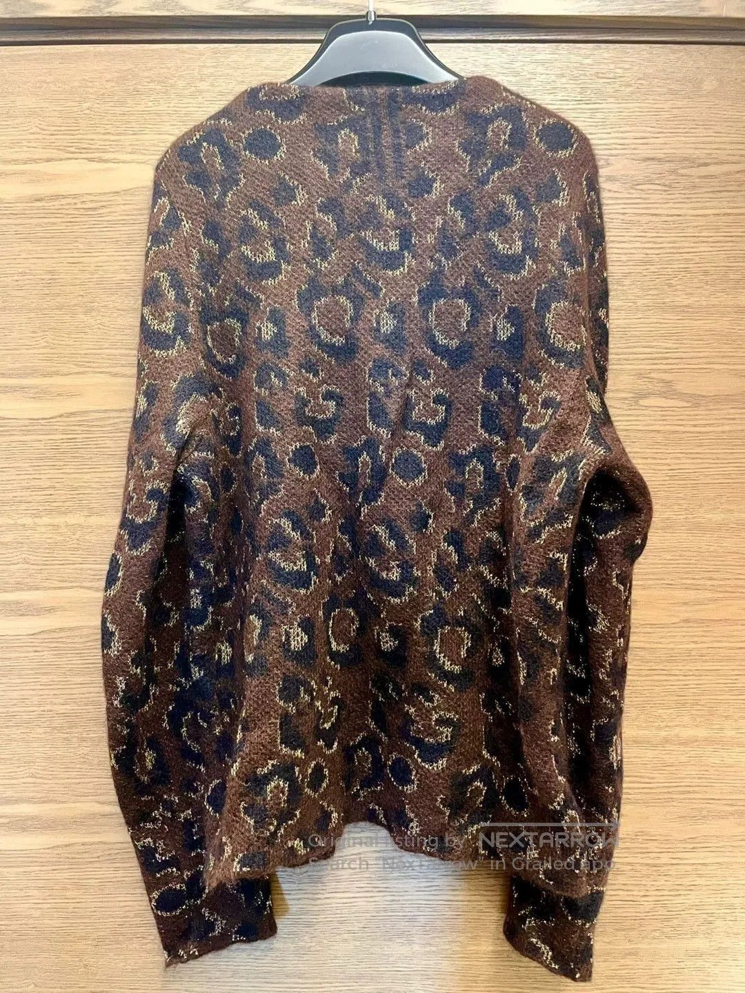 Saint Laurent Paris Brown Leopard Print Long Sleeve Knit Sweater. Size US M / EU 48-50 / 2 - 6 Thumbnail