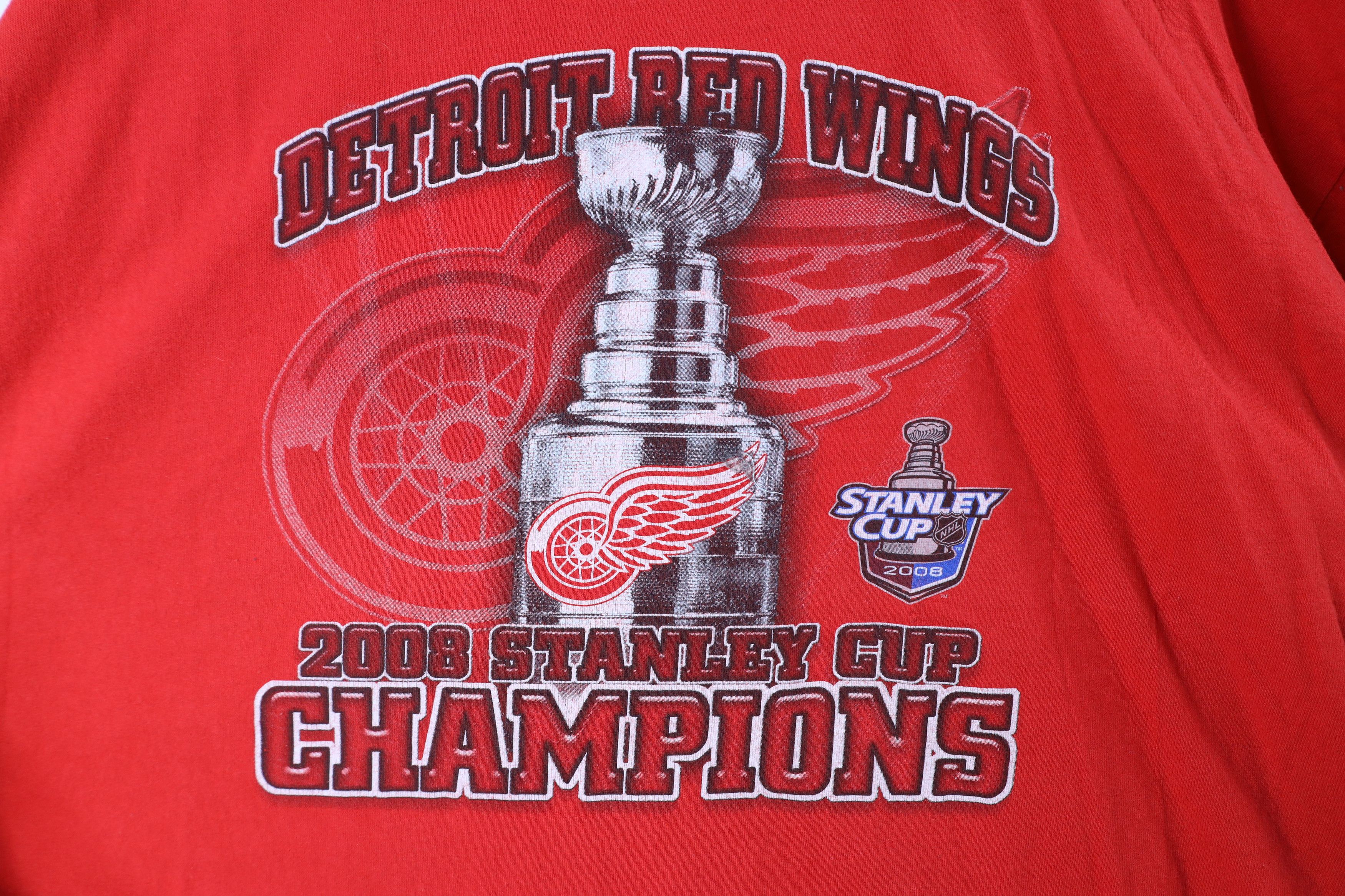 Vintage Vintage Stanley Cup Champs Detroit Red Wings Hockey T-Shirt Size US XXL / EU 58 / 5 - 4 Thumbnail