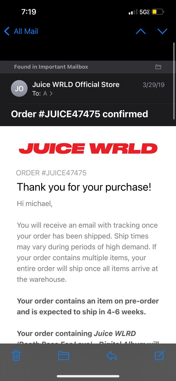 Vlone (VERY RARE) Vlone x Juice WRLD Hoodie OG 2019 Size US M / EU 48-50 / 2 - 6 Thumbnail
