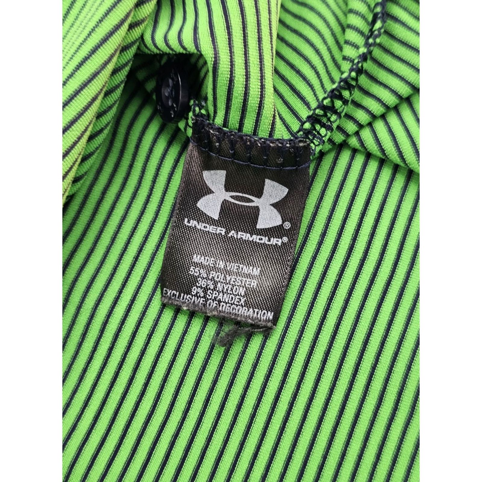 Under Armour Under Armour HeatGear Polo Shirt Men XL Green Striped Loose Fit Short Sleeve Golf polo Shirt Mens XL Size US XL / EU 56 / 4 - 4 Thumbnail
