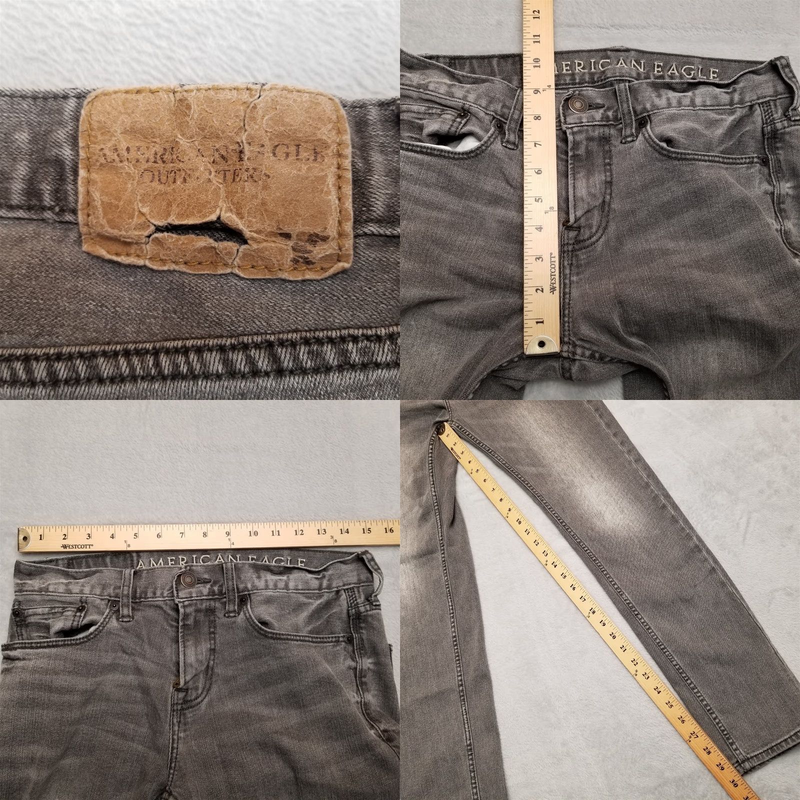 Vintage VINTAGE American Eagle Jeans Mens 29x32 Black Denim Straight Leg Comfort Everyday 90s Mens Jeans Regular Black 29 Straight Leg Comfort Denim Mens Size US 29 - 8 Thumbnail