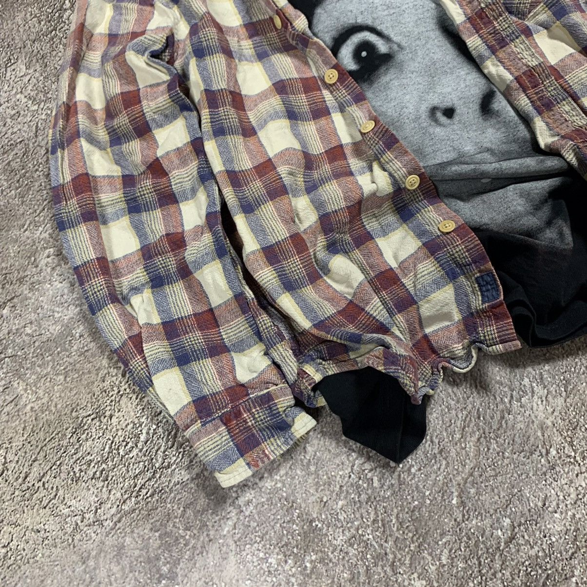 Vintage Vintage 90s Plaid Shirt Grunge Oversized Thrashed Logo XL Size US XL / EU 56 / 4 - 2 Thumbnail