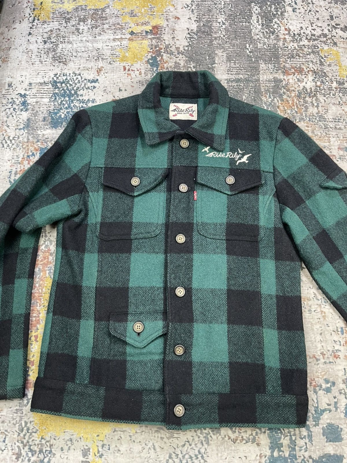 Japanese Brand Vintage Rise Lily Tartan Plaid Green Jacket Size US S / EU 44-46 / 1 - 2 Thumbnail