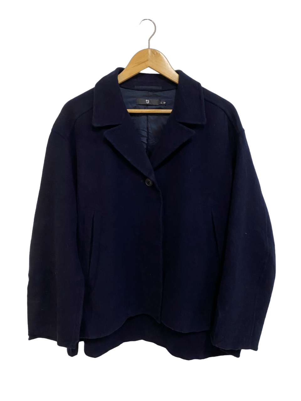 image of Oversized Jil Sander x Uniqlo Wool Winter Coat Jacket in Blue Black, Men's (Size Large)