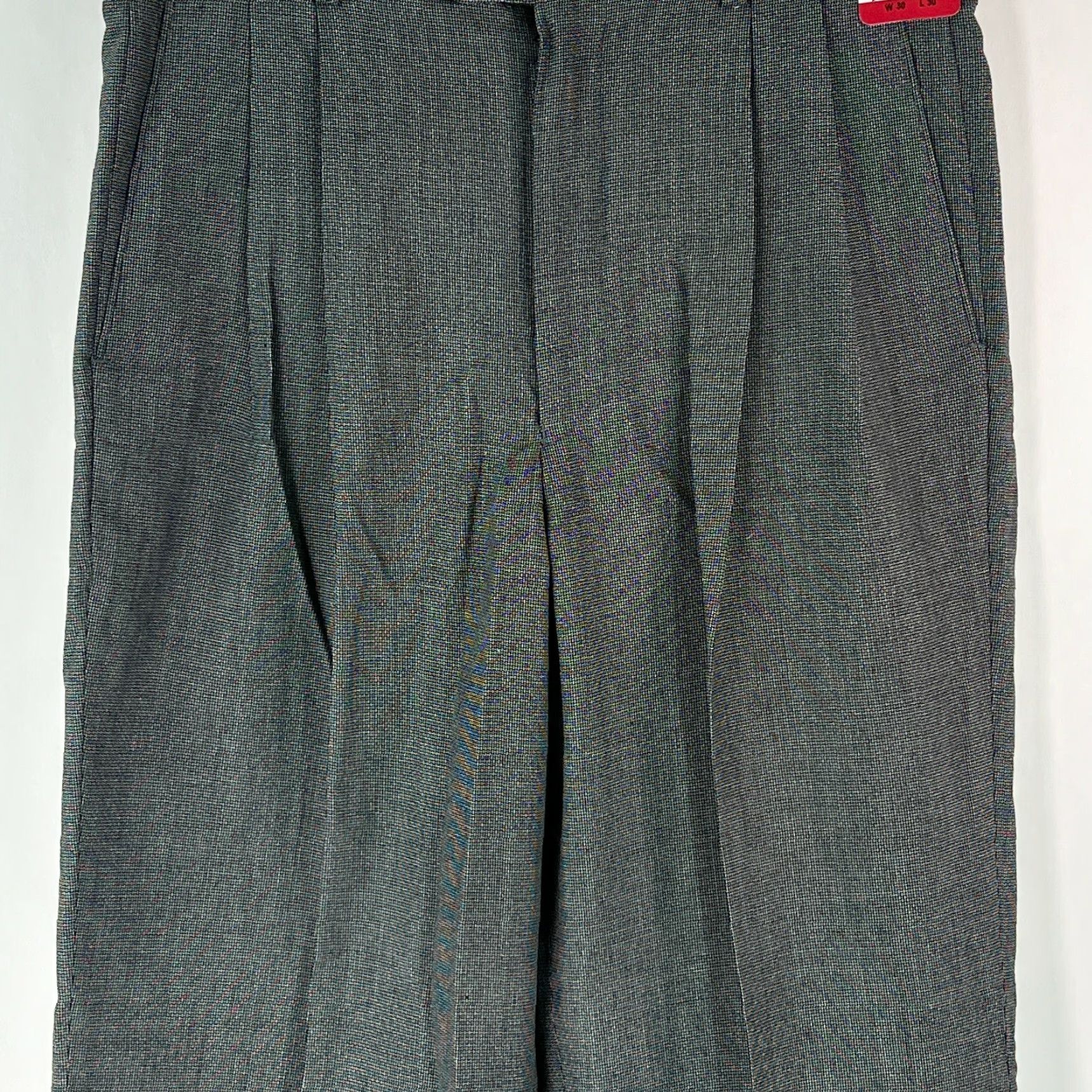 Vintage Louis Raphael Mens Pleated Front Tick Weave Casual Gray Dress Pants 30X30 Size US 30 / EU 46 - 3 Thumbnail