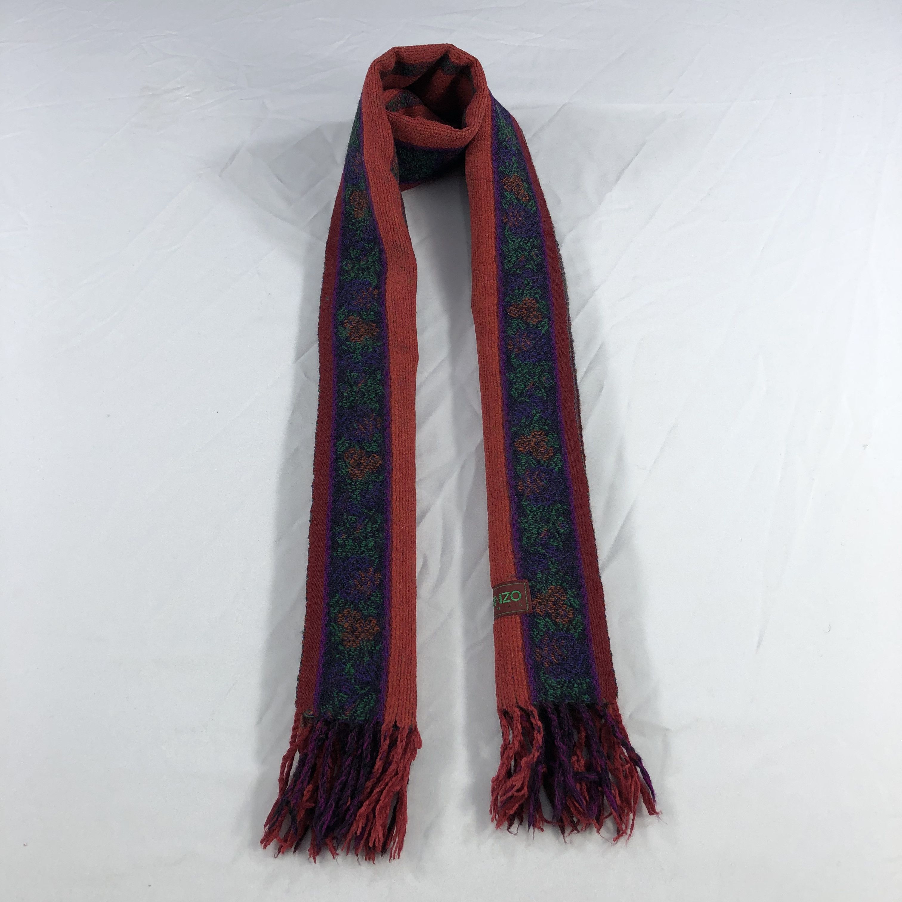 Kenzo Kenzo Floral Wool Scarf Muffler V1039 Size ONE SIZE - 1 Thumbnail
