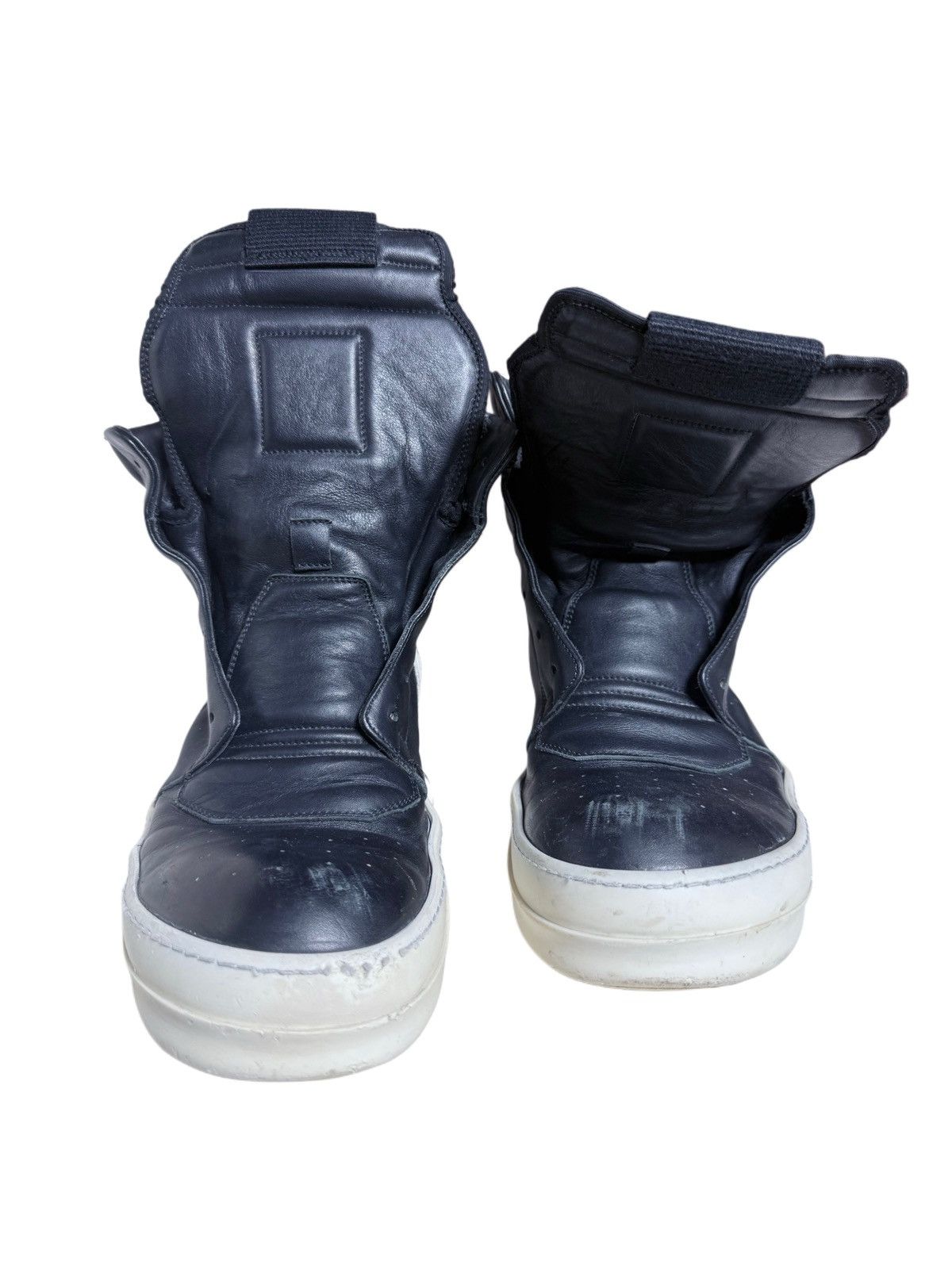 Rick Owens Rick Owens FW2007 Geobaskets Black/Cream Hi-Top Sneakers Size US 9 / EU 42 - 2 Thumbnail