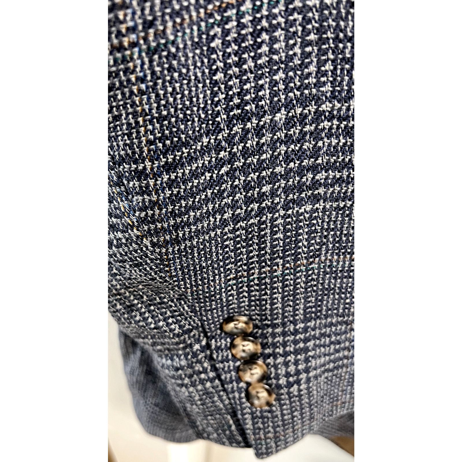 Bill Blass Bill Blass Vintage 80'S Brown Houndstooth Blazer Size 38R Size 38R - 5 Thumbnail