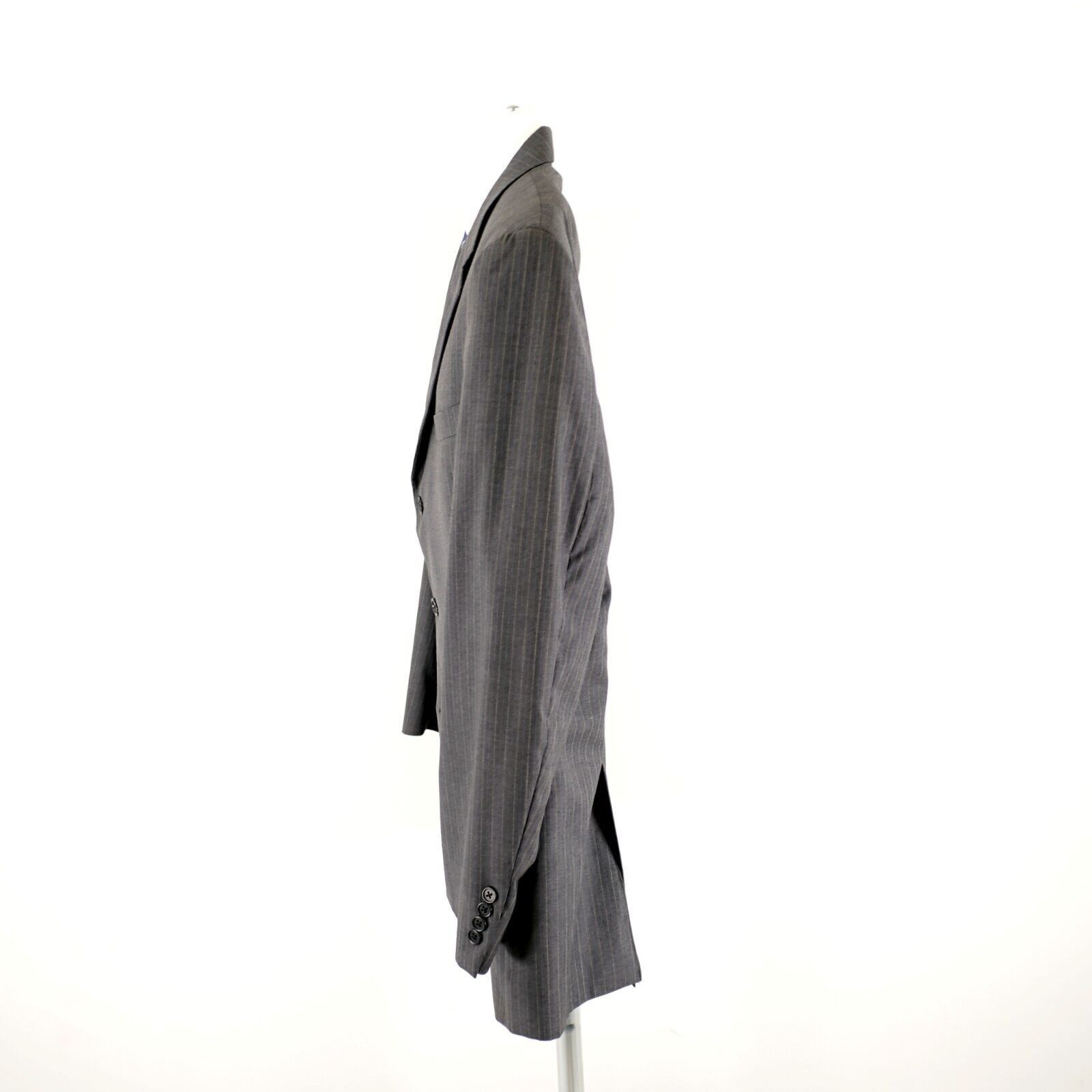 Loro Piana Loro Piana Cremieux Wool Gray Blue Striped 3 Button Suit Jac Size 44L - 6 Thumbnail