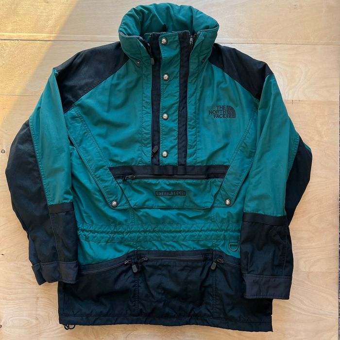 Vintage Vintage North Face Steep Tech Jacket XL Green 90s Half Zip