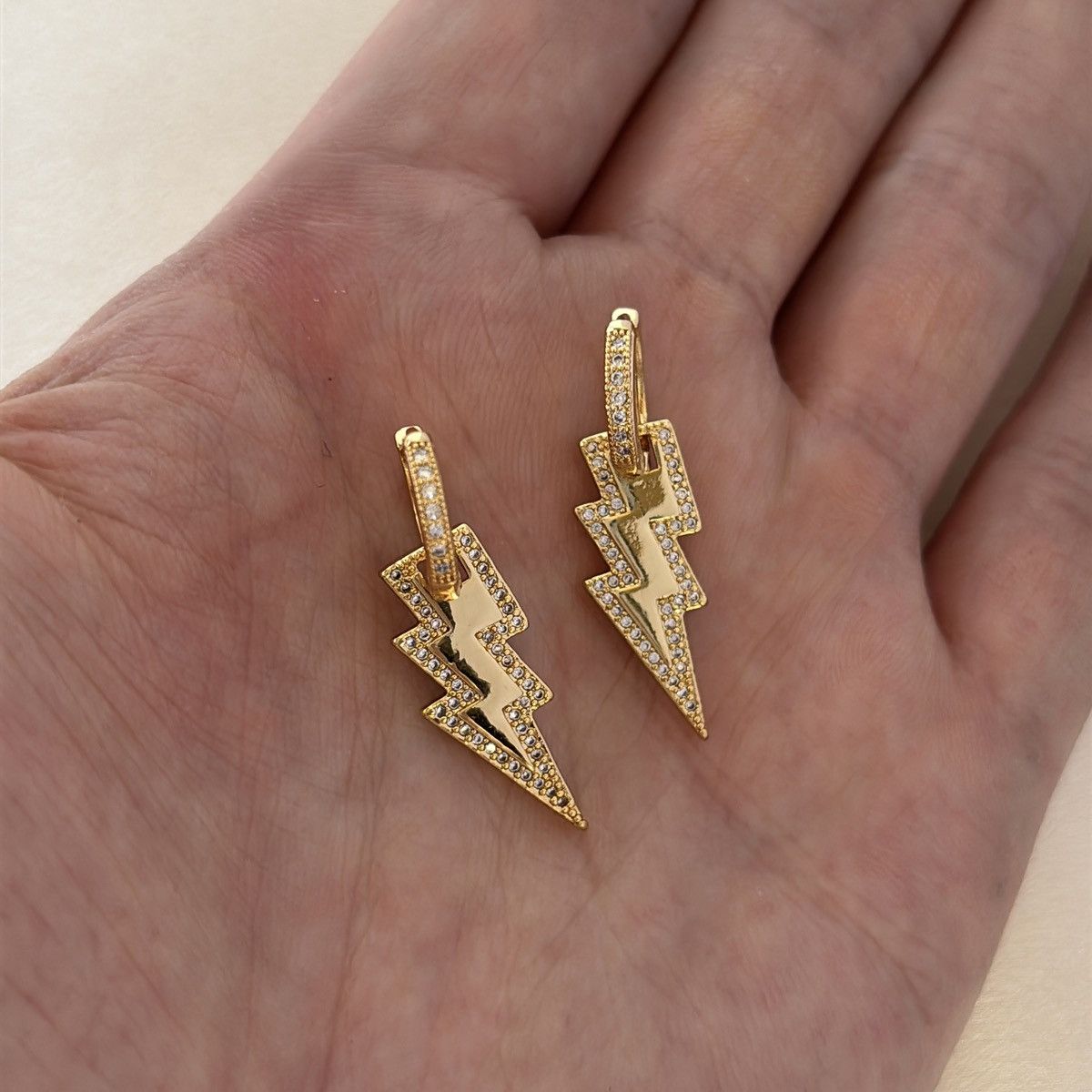 Other CZ Lightning Dangle Drop Earrings for Men Women Size ONE SIZE - 4 Thumbnail