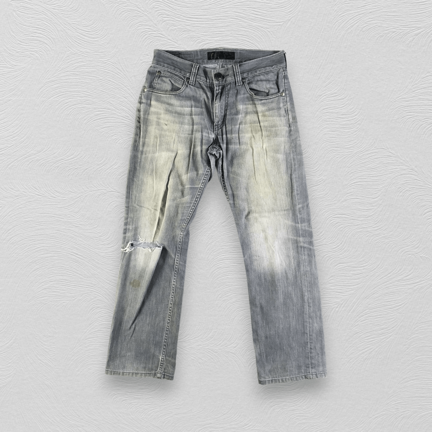 Japanese Brand Distress Back Number Jeans Faded Blue Denim KJ2374 Size US 30 / EU 46 - 1 Thumbnail