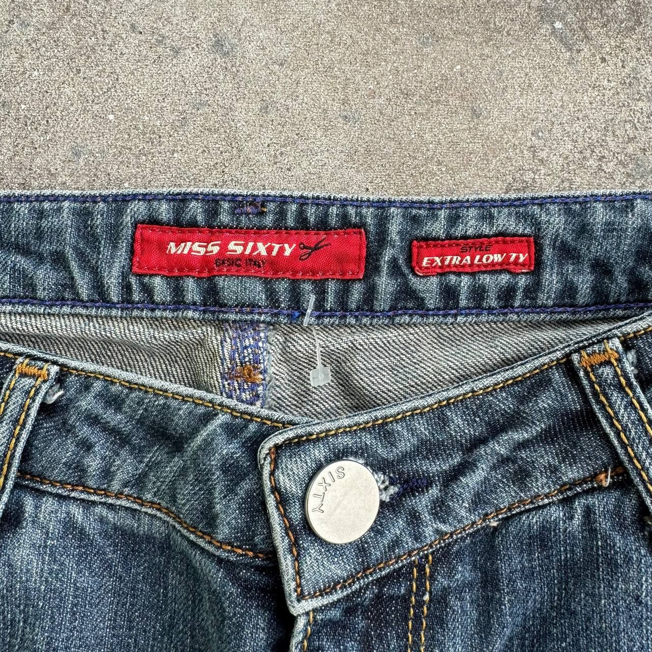Miss Sixty × Vintage Miss Sixty Vintage Y2K Extra Low Rise Flared Denim Jeans Size 29" - 10 Thumbnail
