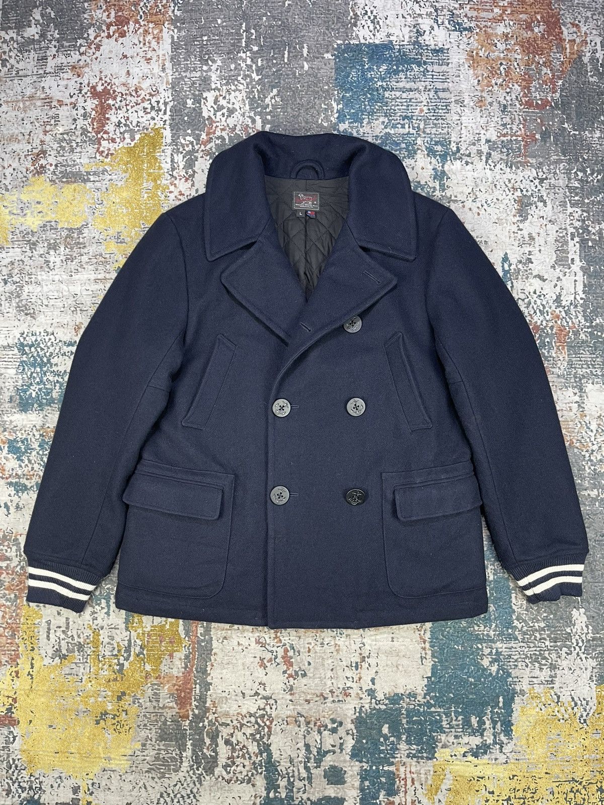Woolrich Woolen Mills Woolrich Wool Double Breasted Navy Sailor Peacoat Size US L / EU 52-54 / 3 - 2 Thumbnail