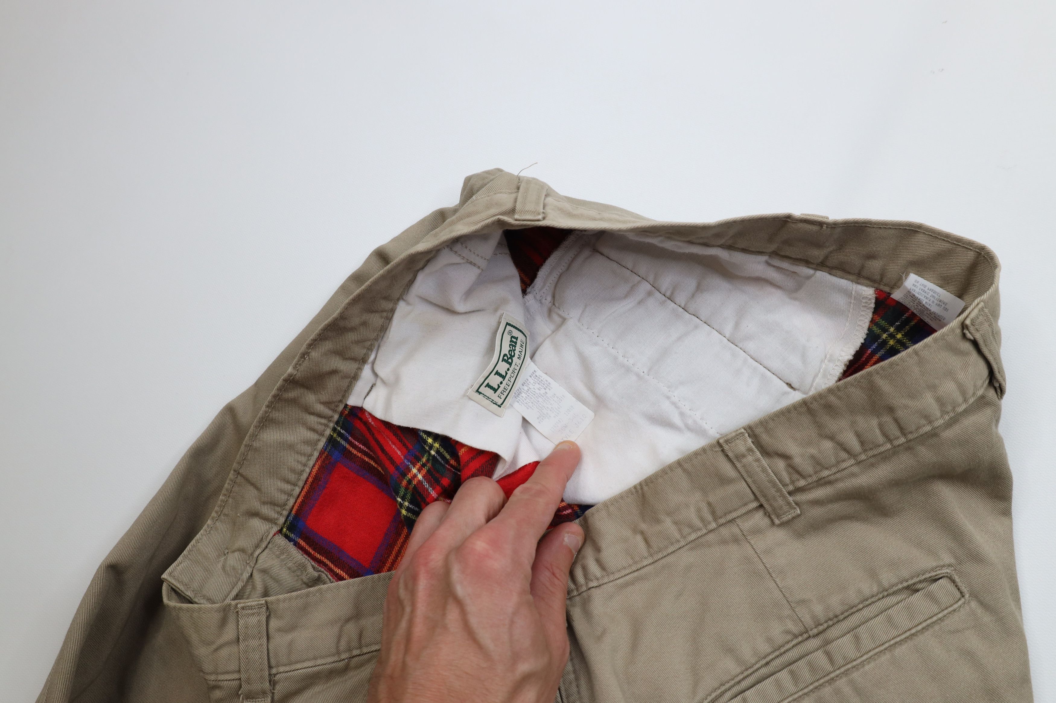L.L. Bean Vintage 90s LL Bean Flannel Lined Wide Leg Chino Pants USA Size US 38 / EU 54 - 10 Thumbnail