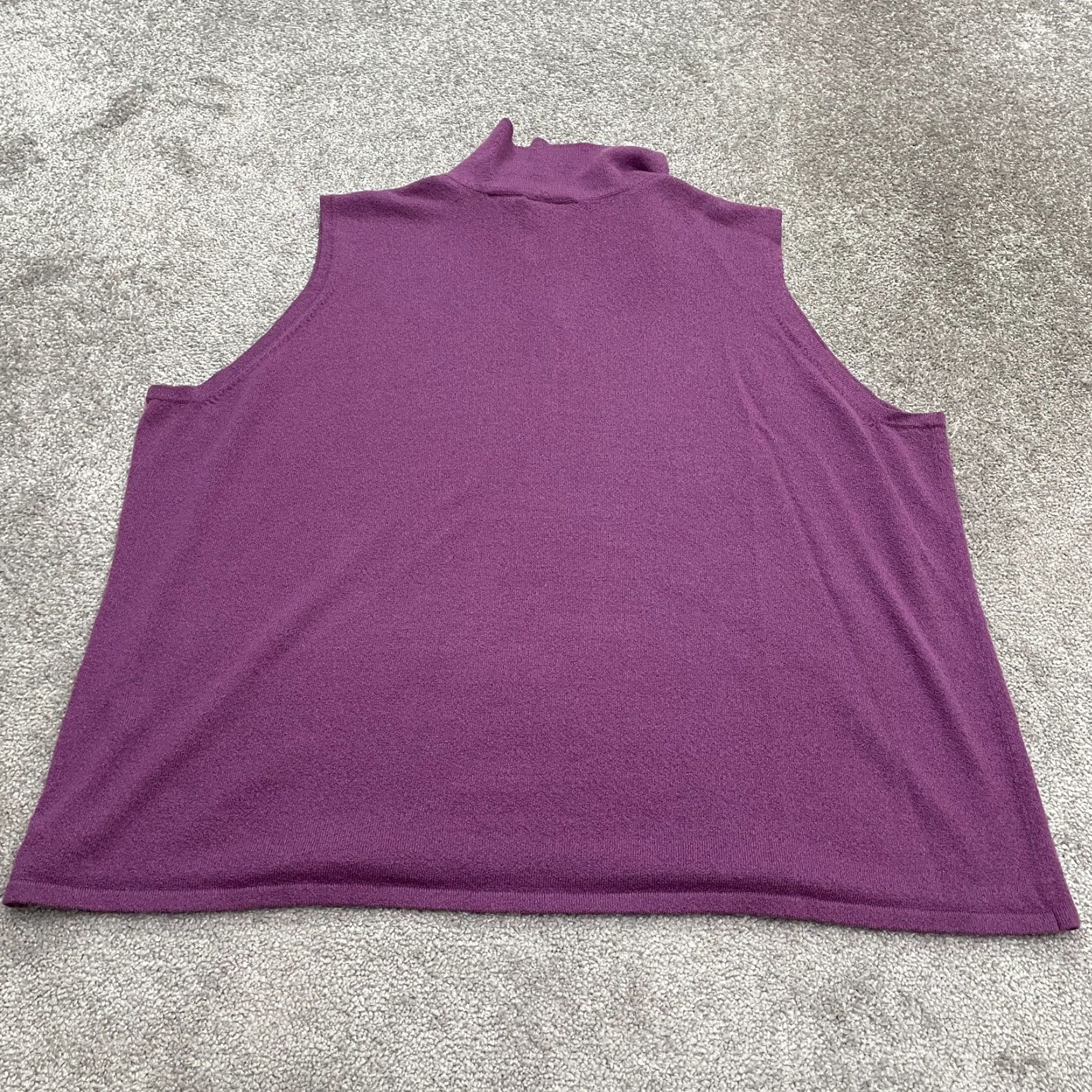 Lee Kathie Lee Sweater Vest Plus Size 26W Purple Sleeveless Collared Knit Casual Womens Size 4XL / US 24-26 - 2 Thumbnail