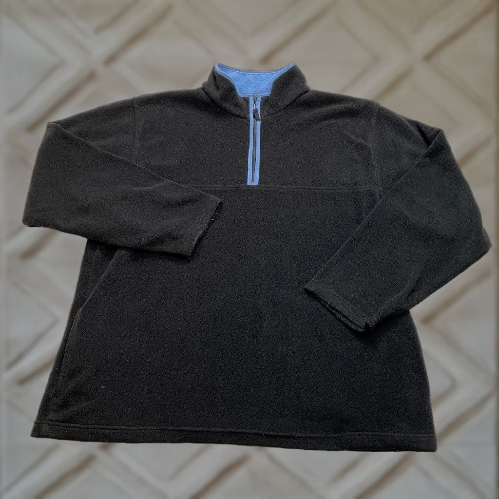 Vintage Foot Locker Jacket Mens 2XL Black Fleece Zip Pockets Windbreaker Short 1/4 Zip Pullover Logo Size US XXL / EU 58 / 5 - 1 Thumbnail