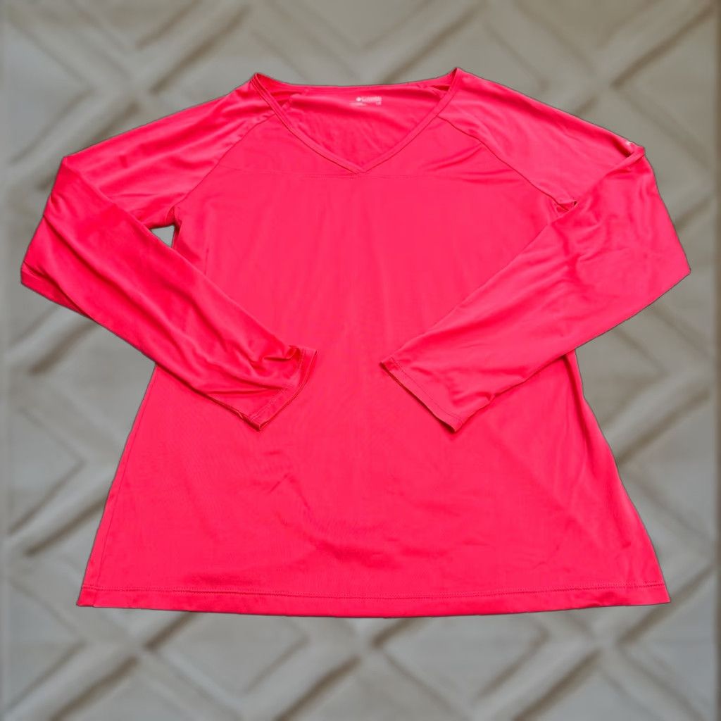 Pinko Columbia Top Womens Large Pink Long Sleeve V-Neck Athleisure Lightweight Active Size L / US 10 / IT 46 - 1 Thumbnail