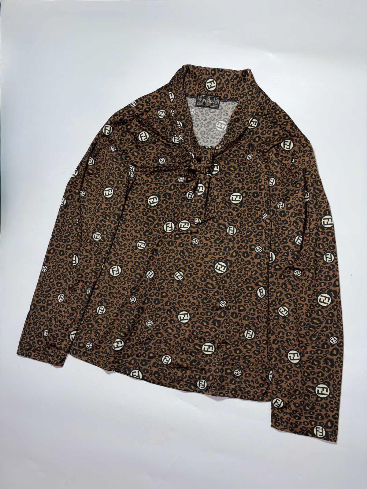 Fendi Vintage Fendi Blouse longsleeve leopard Size S / US 4 / IT 40 - 2 Thumbnail