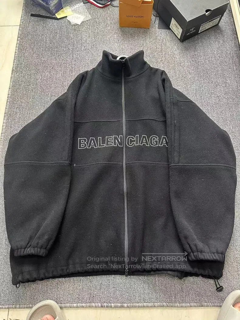 Balenciaga Balenciaga Black Wool Logo Jacket. Size US M / EU 48-50 / 2 - 1 Thumbnail