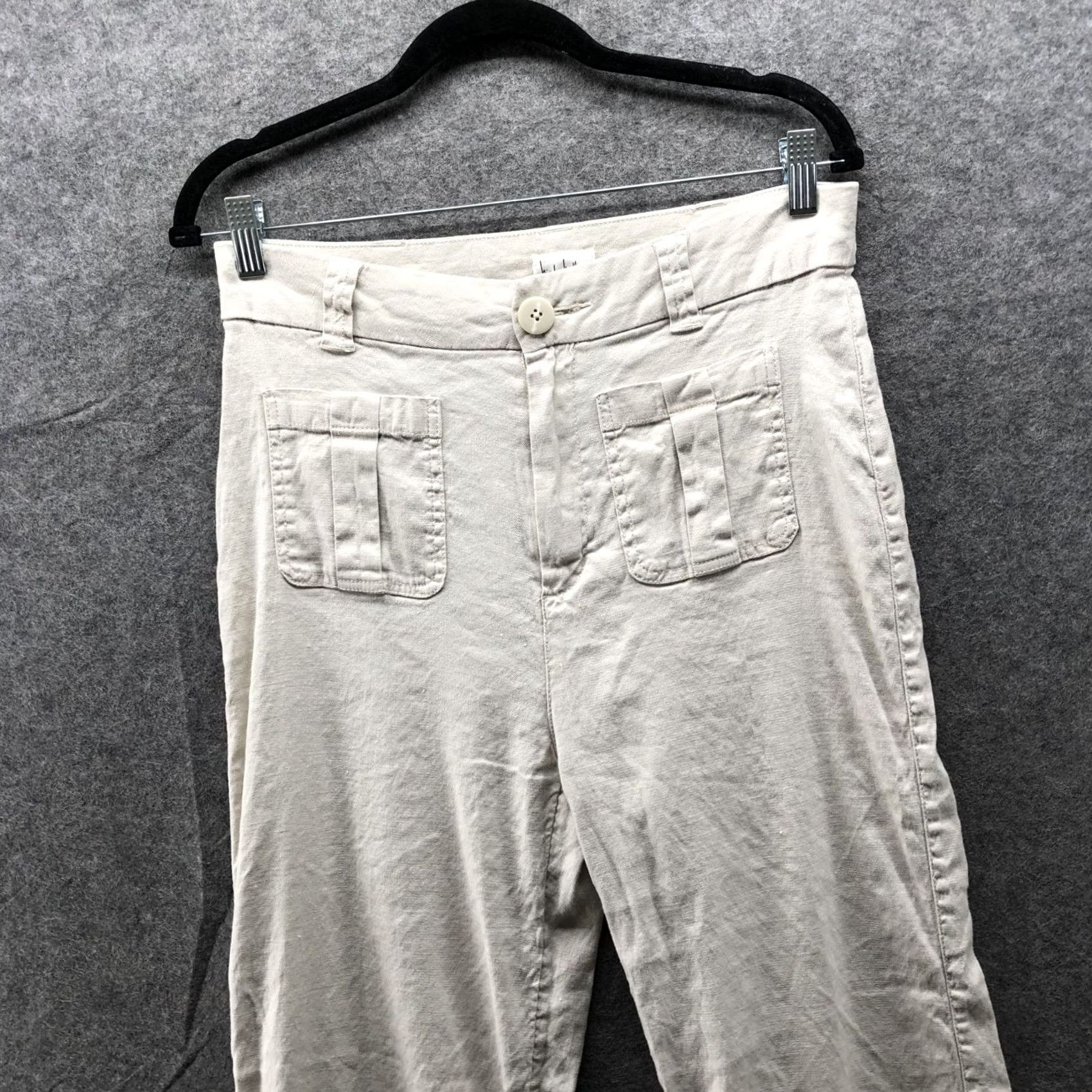 Nicole Miller Nicole Miller Linen Blend Pants Womens 8 Light Beige Straight Leg Relaxed Dress Pants Womens 8 Beige Straight Leg Relaxed Nicole Miller Size 30" / US 8 / IT 44 - 3 Thumbnail