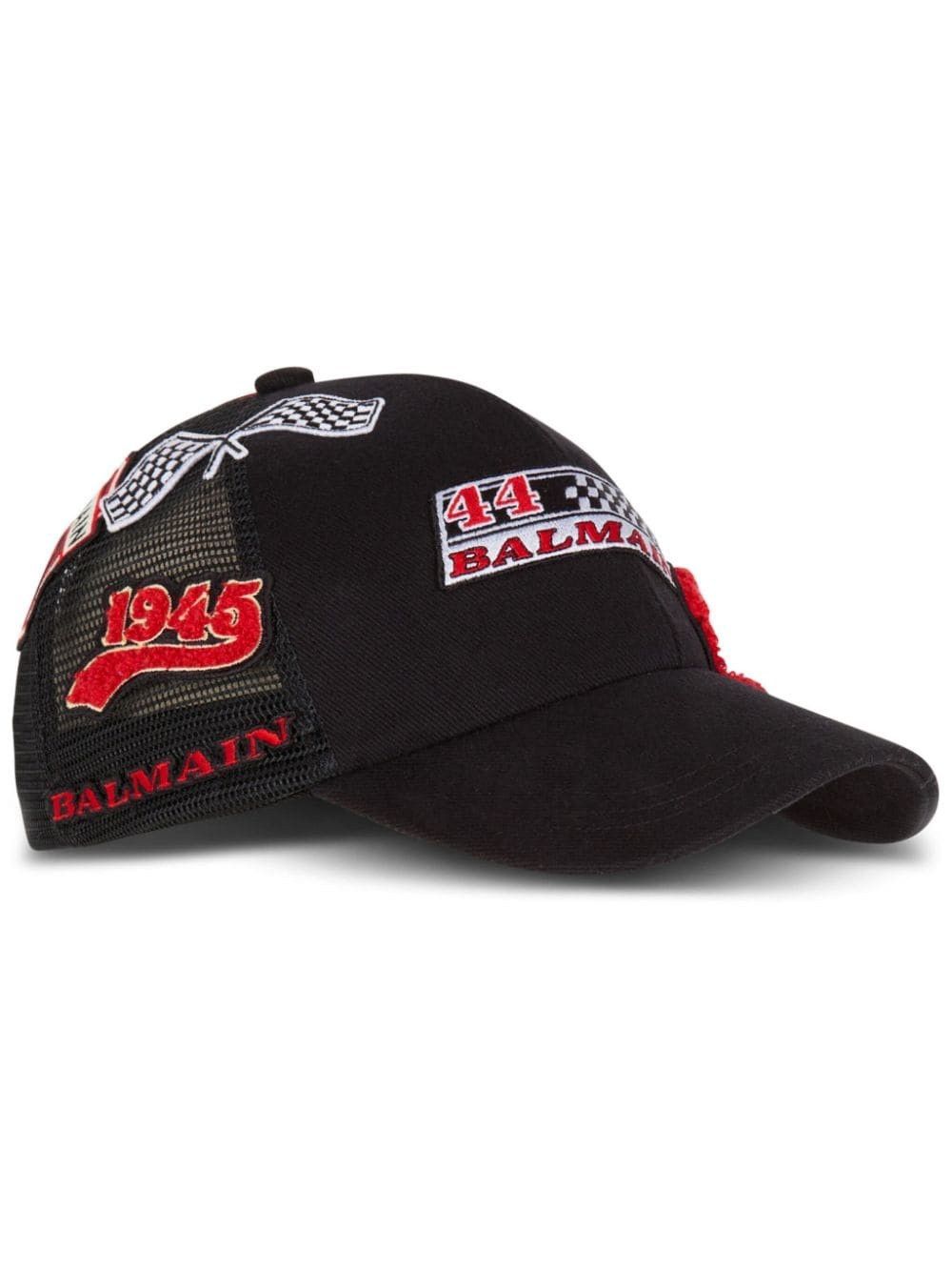 Balmain o1s1wg111025 Size: OS/Racing Cotton Cap in Black Size ONE SIZE - 1 Thumbnail