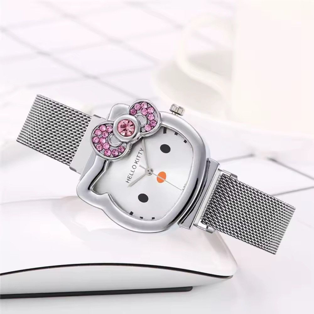 Jewelry Hello Kitty Diamond Cartoon Streetwear Watch Size ONE SIZE - 4 Thumbnail